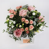 Le Rose Bouquet - Pink Roses With White Phlox