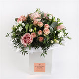 Le Rose Bouquet - Pink Roses With White Phlox